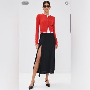 Reformation Caspia Cashmere Cropped Cardigan. Color: Paprika. Size: XS. Like new